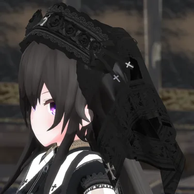 ゴスロリ黒ヴェールv2(透過度差分ファイル付き)