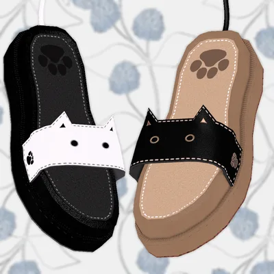 肉球生い茂る猫サンダル（パーティクル・DynamicBone設定済み・4色差分）