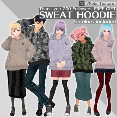 [VRoid] FREE GIFT SWEAT HOODIE [VRoid β & Stable ver.]