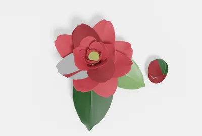【3Dオブジェクト】椿 (Camellia)