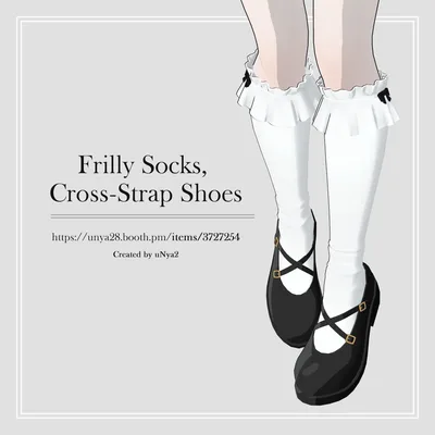 [Grus/Lapwing] Frilly Socks & Cross-Strap Shoes