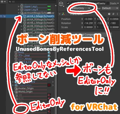 [無料]ボーン削減ツール UnusedBonesByReferencesTool [VRChat]