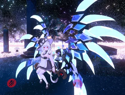 VRC想定　宝石の翼ver1.2（テクスチャ21枚）（掴むことは出来ませんが、触ると揺れます。）