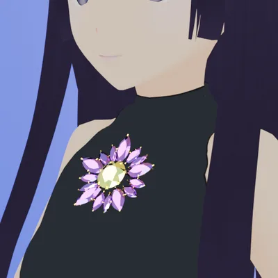 花のブローチ ピアス 帯留め  ローポリ .blend .fbx VRchat ３Ⅾモデル  No.102