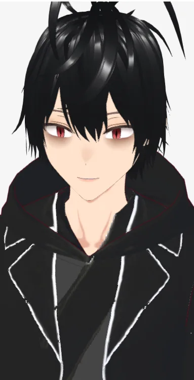 Vroid model black hair guy Connor male