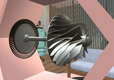 【無料】VRC想定 メカ オブジェ　軸流タービン・遠心ターボコンプレッサー