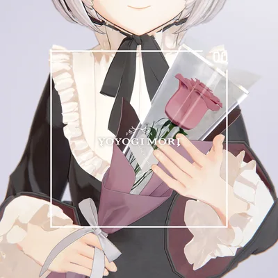 【VRC対応3D雑貨モデル】Single Rose Gift ver1.02
