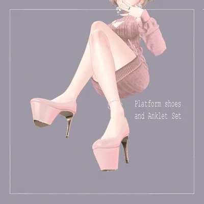 Platform shoes ＆ anklet Set　7アバター対応