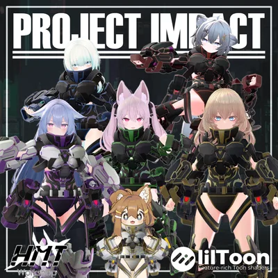 【6アバター対応】VRC想定アーマー「Project Impact インパクト」【おまけ武器付き】