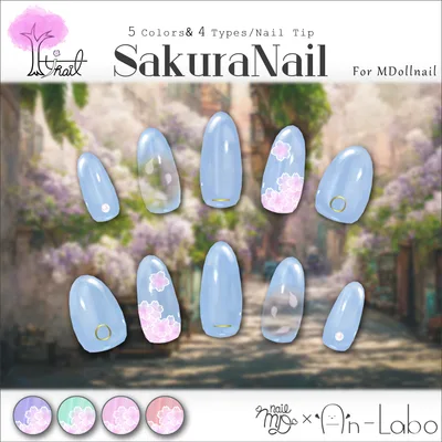 【100アバター以上対応】SakuraNail【VRネイルチップ】【MDollnail対応】#あんらぼぶい