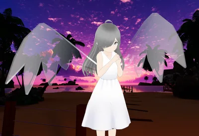 【blender向け】Vroid用透明な羽（習作）