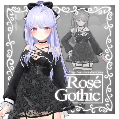 【3D衣装モデル】 Rosé gothic (for Moe, Shinra, Kikyo, Selestia)