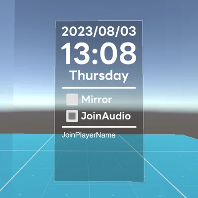 CQ_Panel（VRChat向け時計／ミラー／Joinログギミック）