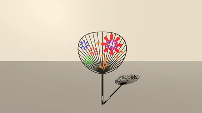 無料版あり　透明なうちわ　3Dモデル