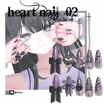 【4アバター対応】♥ heart nail 02 ♥