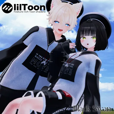 【 𝐀𝐎𝐏𝐎𝐍 】 Black Swan ⭐️アバター多対応  ㅡ 【 VRChat 3D Clothes 】