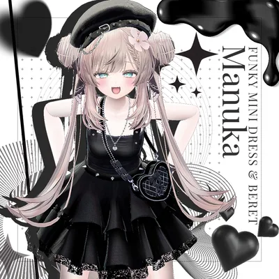 【MANUKA】 Funky mini dress & beret & bag