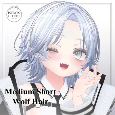 【9Avatar対応】Medium Short Wolf Hair【VRC想定】
