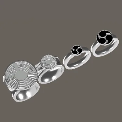 【3Dモデル】和風紋指輪