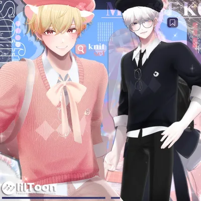 soft weasel / ribbon knit set / simple knit set / 水瀬(Minase) / 狛乃(Komano) / +Head / くうた(Kuuta) (VRC/VRChat)