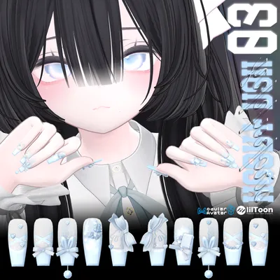 【8アバター対応】 ♥ heart nail 03 ♥