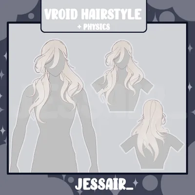 【VRoid Hairstyle Preset】Long Male Hair with Physics | Messy Hair | Vtuber Hairstyle |