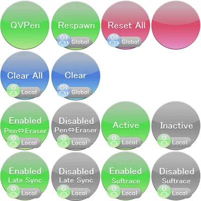 QVPen差し替え用ボタン画像『Aero Button』