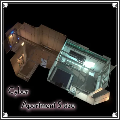 【VRCワールド】サイバーアパートメント　Sサイズ(家具無し)