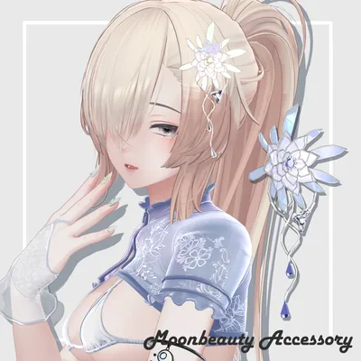 月下美人の髪飾り