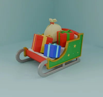 【Blender】 サンタのソリ　Santa Claus' Sleigh【VRChat】