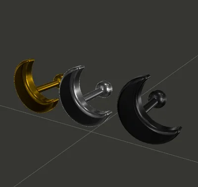 [無料]VRC想定ピアス「三日月ピアス」
