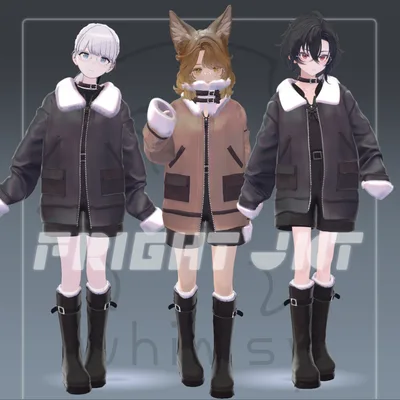 [6アバター対応] Oversize Flight Jacket ＋ setup