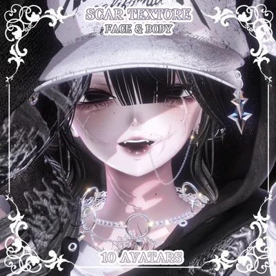 【10アバター対応】🖤🩸傷跡テクスチャ🩸🖤【顔＆体】