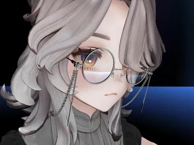 色んなシェイプキーでどんなアバターでもつけやすいチェーン丸メガネ！