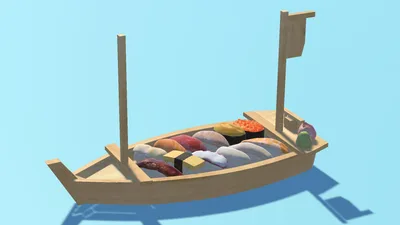 寿司船（3D／VRChat／Unity／UnityPackage／FBX）