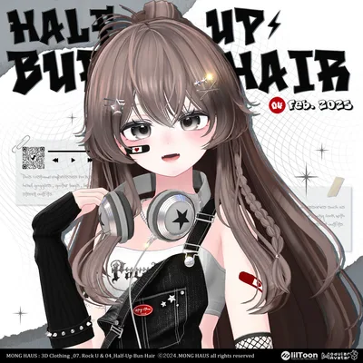 【19アバター対応】Half-Up Burn Hair⚡