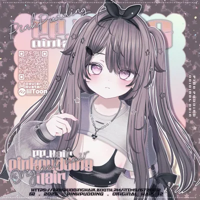 【8アバター対応】 𝐏♡𝐏.𝐇𝐚𝐢𝐫 𝟏𝟐 【VRChat用ヘアモデル】