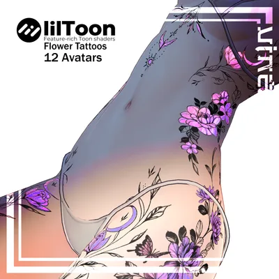 【Neon Flower Tattoo】 4k Textures 入れ墨 *テクスチャ* /HD