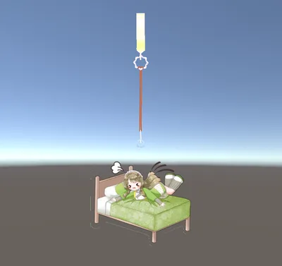 【VRChat】かんぺきメイドメロトロン＿アクリルキーホルダー＿ベッド【無料】