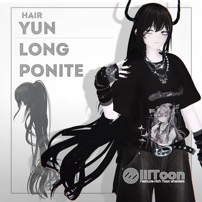 3Dヘアモデル YunLongPonite【VRC Hair】