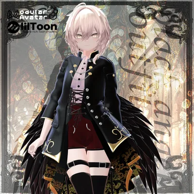 【17アバター以上対応】3D衣装『Black Angel Outfit』【VRChat想定】