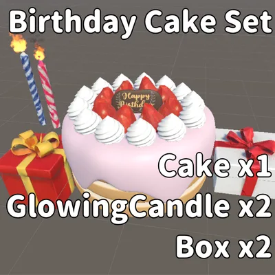 🎂 Birthday Cake Set – VRChat用プロップ