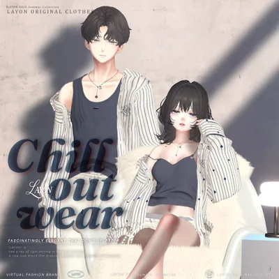 【3D】Chill out wear (森羅/しなの/愛莉/マヌカ/ラシューシャ/Lapwing/Sio/水瀬/狛乃/斑霞/ミルティナ/ルルネ/Alué対応) #LAYON服 ＃LAYONコーデ