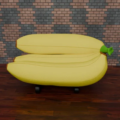 【Blender】バナナのソファ Banana Sofa