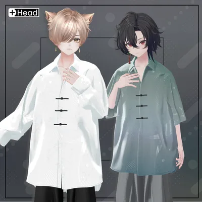 +Head/泣夜/獏 対応衣装モデル Pleated Over Shirt