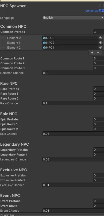 NPCスポーンシステム NPC spawning system NPC生成系统