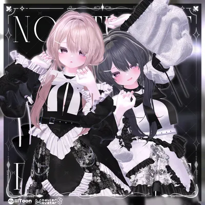 【９アバター対応・衣装】Nocturne Ruffle Dress