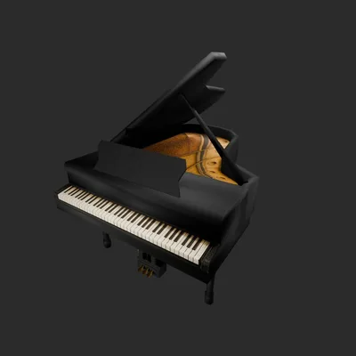 【3D小道具】グランドピアノ(ローポリ)