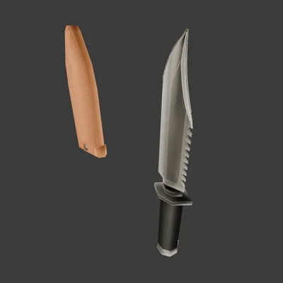 【3D小道具】サバイバルナイフ(ローポリ)