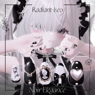 ⛄winterSALE⛄【Noir Elegance nail】ノワール エレガンスネイル13アバター対応Radiant-iseo
